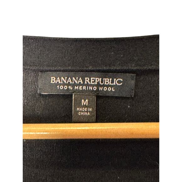 EUC Banana Republic 100% Merino Wool Longline Cardigan Black M Quiet Luxury - Picture 3 of 8